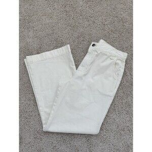 Xirena Denim Pant Women’s 28 Off White Cotton High Rise Wide Leg USA Made Relax